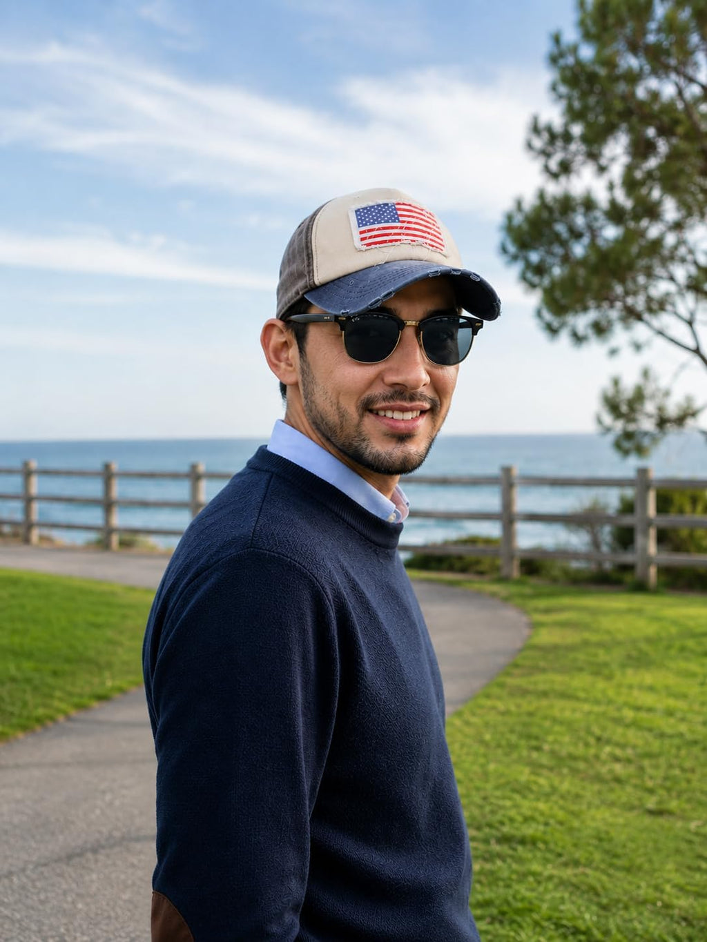 Vintage Distressed USA Hat - Mens Baseball Cap with American Flag, Perfect Veteran Ballcap, American Flag Baseball Cap