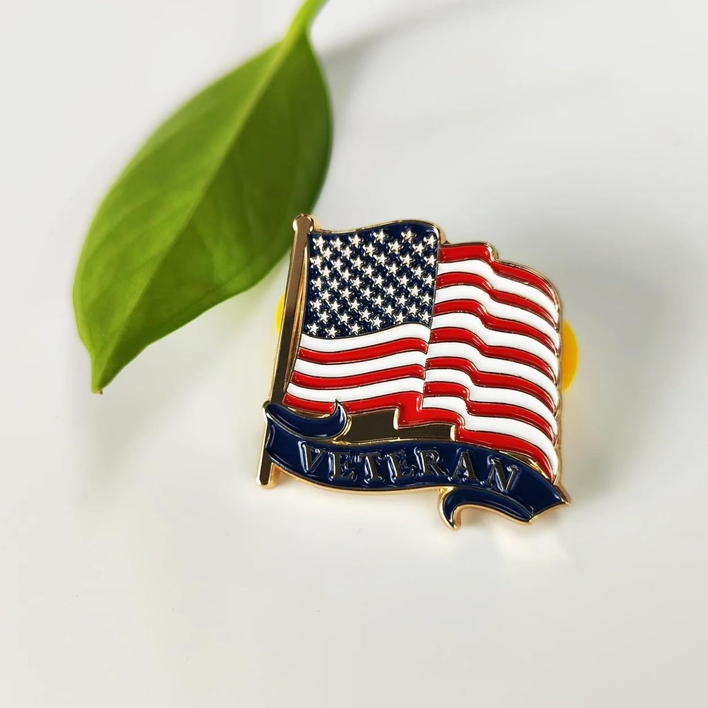 Patriotic Veteran Pin American Flag Lapel Pins USA Badge United States Trump Enamel Pin Brooches for Gifts Decoration