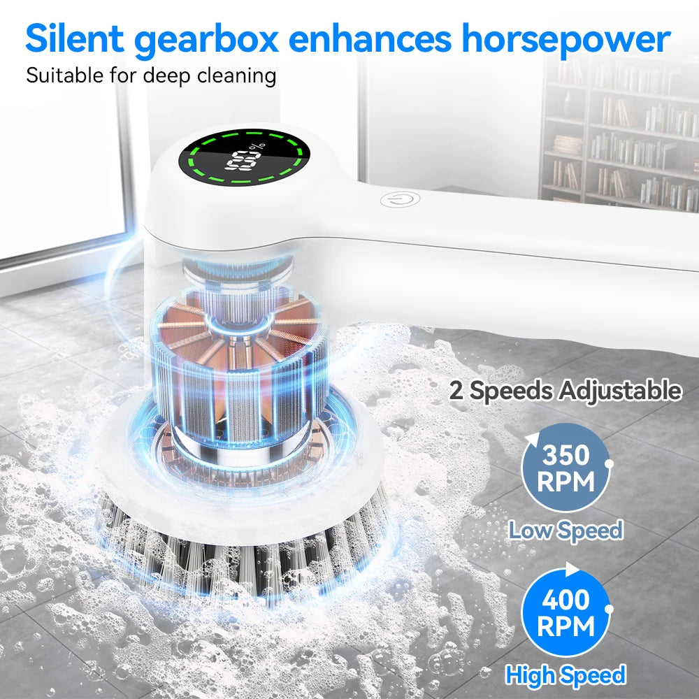Electric Cleaning Brush 5 in 1 Electric Spin Cleaning Scrubber USB Rechargeable Electric Rotary Scrubber Household Appliances