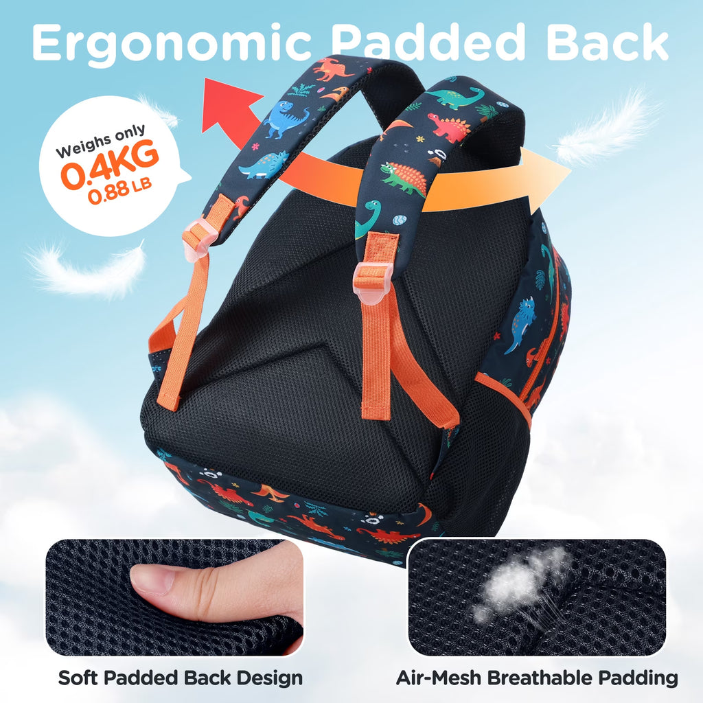 Kids Backpack for Boys, Dinosaur Waterproof Toddler Bookbag for Kids School Backpacks