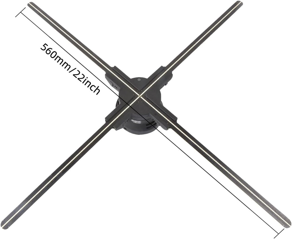 22 in 3D Hologram Fan with Wifi App and Remote & 1500 Videos | HD Holographic Projection 672 Leds,Bluetooth Audio,App Control,Display for Shops,Events,Bars,Offices,Halloween and Christmas