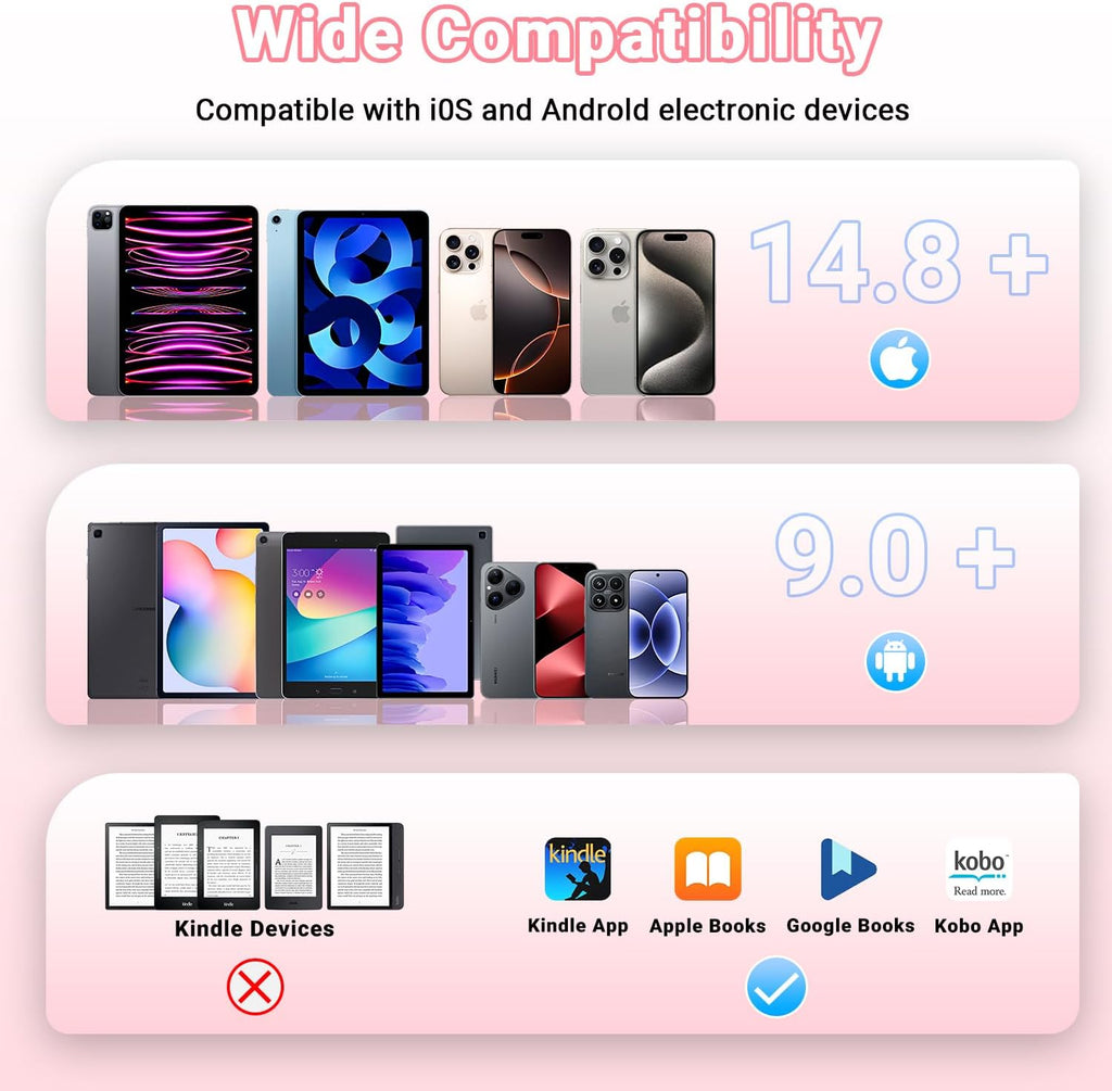 Tiktok Scrolling Ring Remote Control, Page Turner for Ipad Iphone Tablets | Wireless Camera Remote, Bluetooth Scrolling Ring for Tiktok Youtube Instagram Ios Android, Ergonomic Flexible Ring (Pink)
