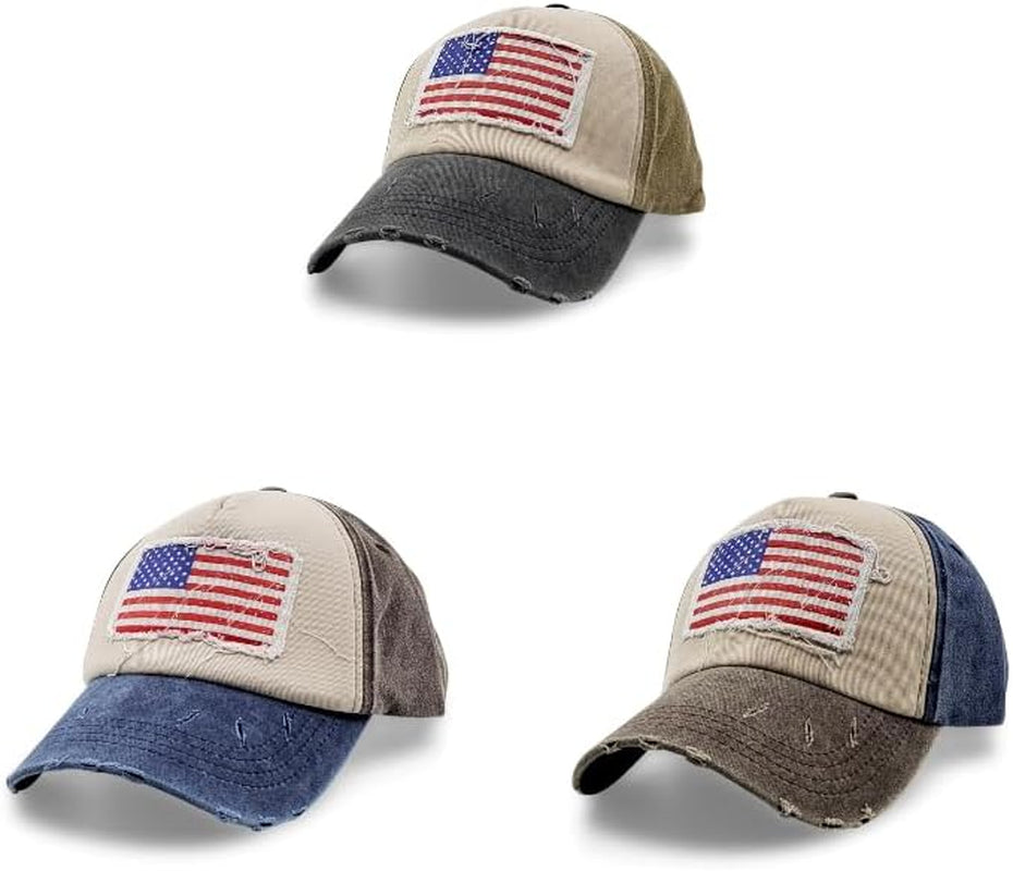 Vintage Distressed USA Hat - Mens Baseball Cap with American Flag, Perfect Veteran Ballcap, American Flag Baseball Cap