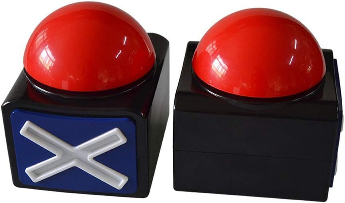 Game Buzzers 2 Pcs, Answer Buzzer for Trivia Games with Lights and Sound Game Show Button Family Feud Board Game for Adults