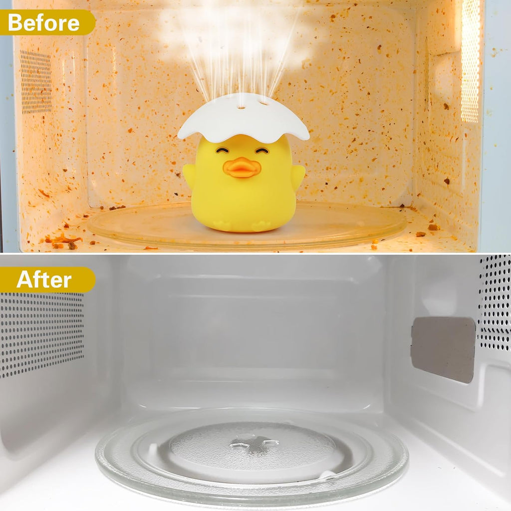 Microwave Steam Cleaner, Duck Microwave Cleaner for Inside, Yellow | Just Add Vinegar and Water, Cut Cleaning Time by Half, Kitchen Gifts Accessories Gadgets