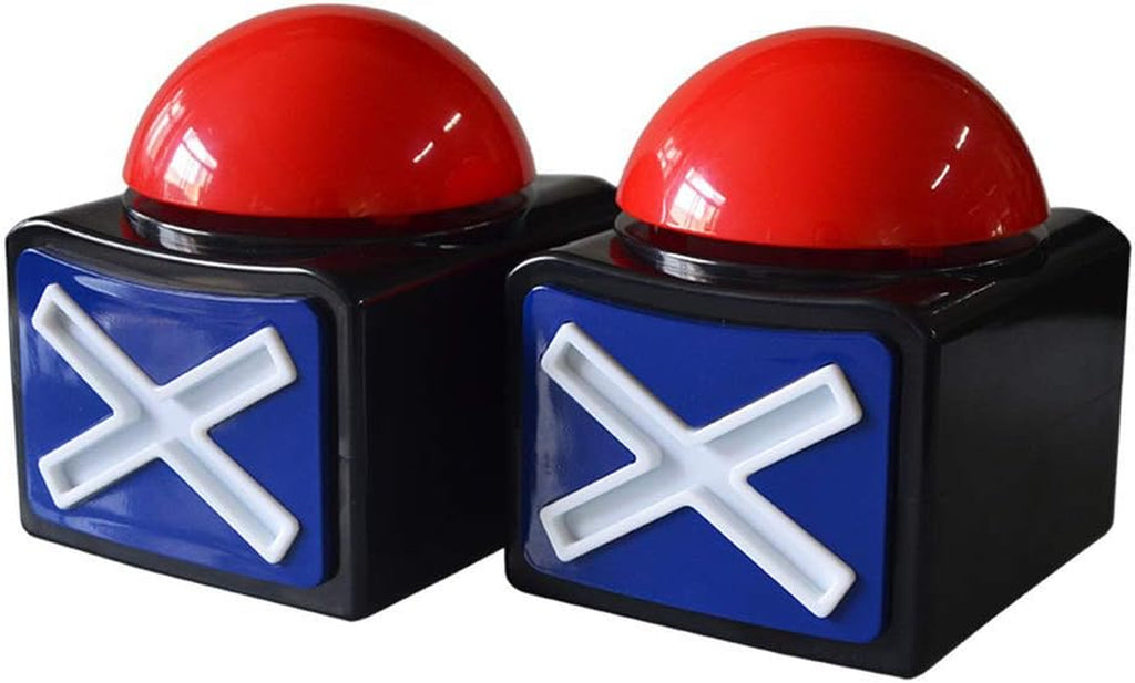 Game Buzzers 2 Pcs, Answer Buzzer for Trivia Games with Lights and Sound Game Show Button Family Feud Board Game for Adults