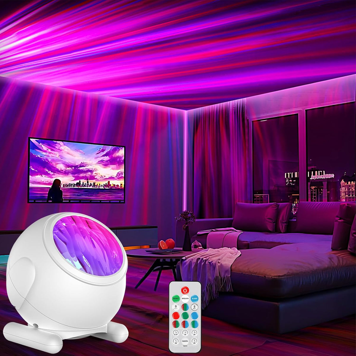 Galaxy Projector Night Light, Northern Lights Projector, Ambient Lighting | Room Decor, Led Lights for Bedroom, Remote Aurora Projector, Gifts for Women Teen Girls Party Birthday Christmas