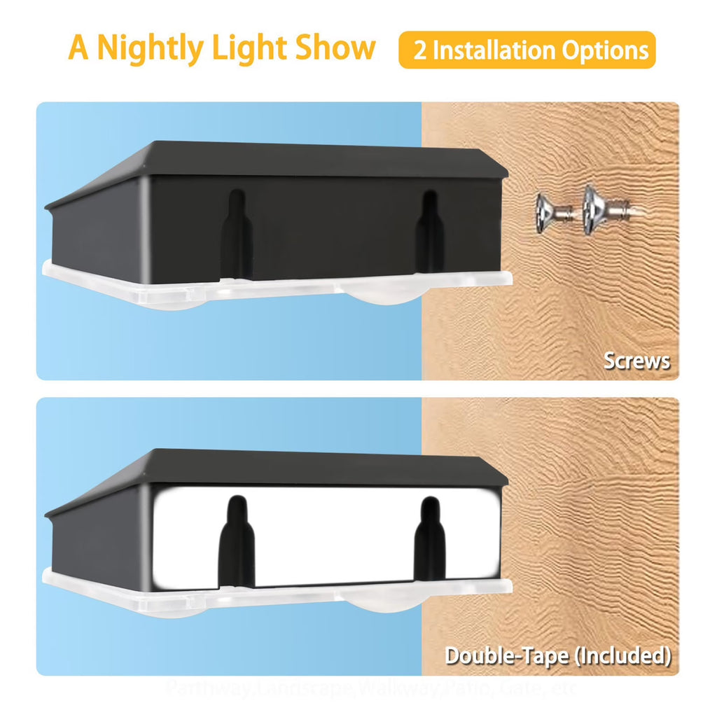 Qocolhg Solar Lights Outdoor Waterproof, Motion Sensor Wireless Solar Wall Light, Dusk to Dawn Outdoor Security Wall Lamps Fence Lights Solar Gutter Light for Corridor Balcony Courdyard Garage Patio