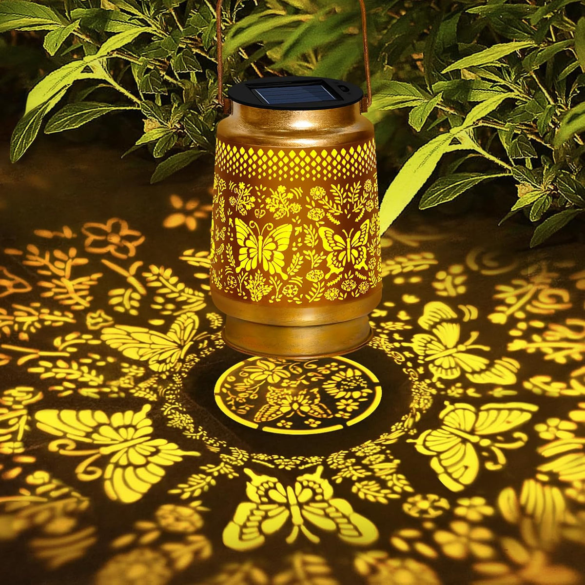 2 Packs Butterfly Solar Lanterns Outdoor Waterproof with Shepherd Hook | Butterfly Garden Decor,Christmas Birthday Gifts for Women Mom,Hanging Solar Lights Decorative for Patio,Porch
