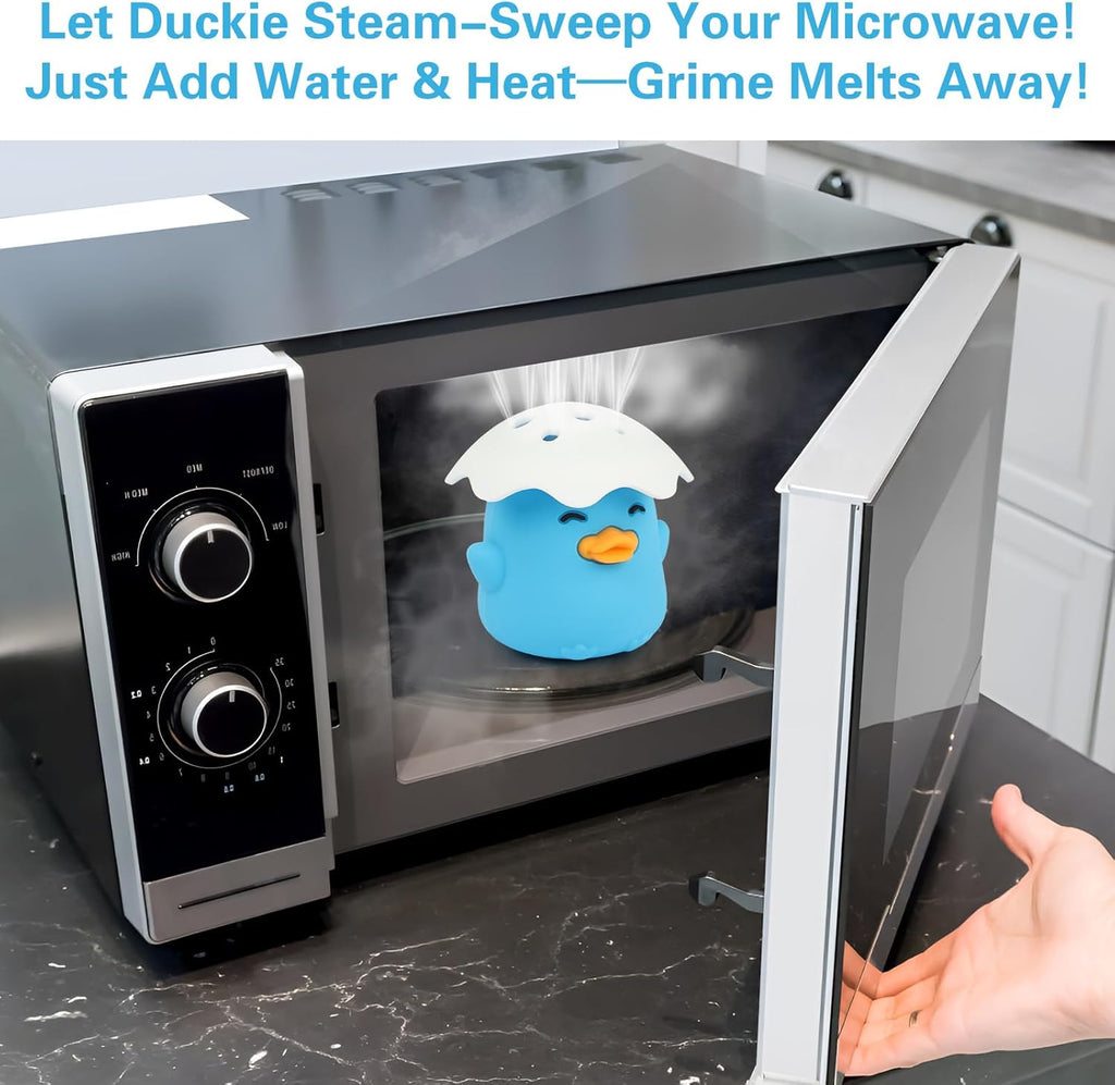 Microwave Steam Cleaner, Duck Microwave Cleaner for Inside, Blue | Just Add Vinegar and Water, Cut Cleaning Time by Half, Kitchen Gifts Accessories Gadgets