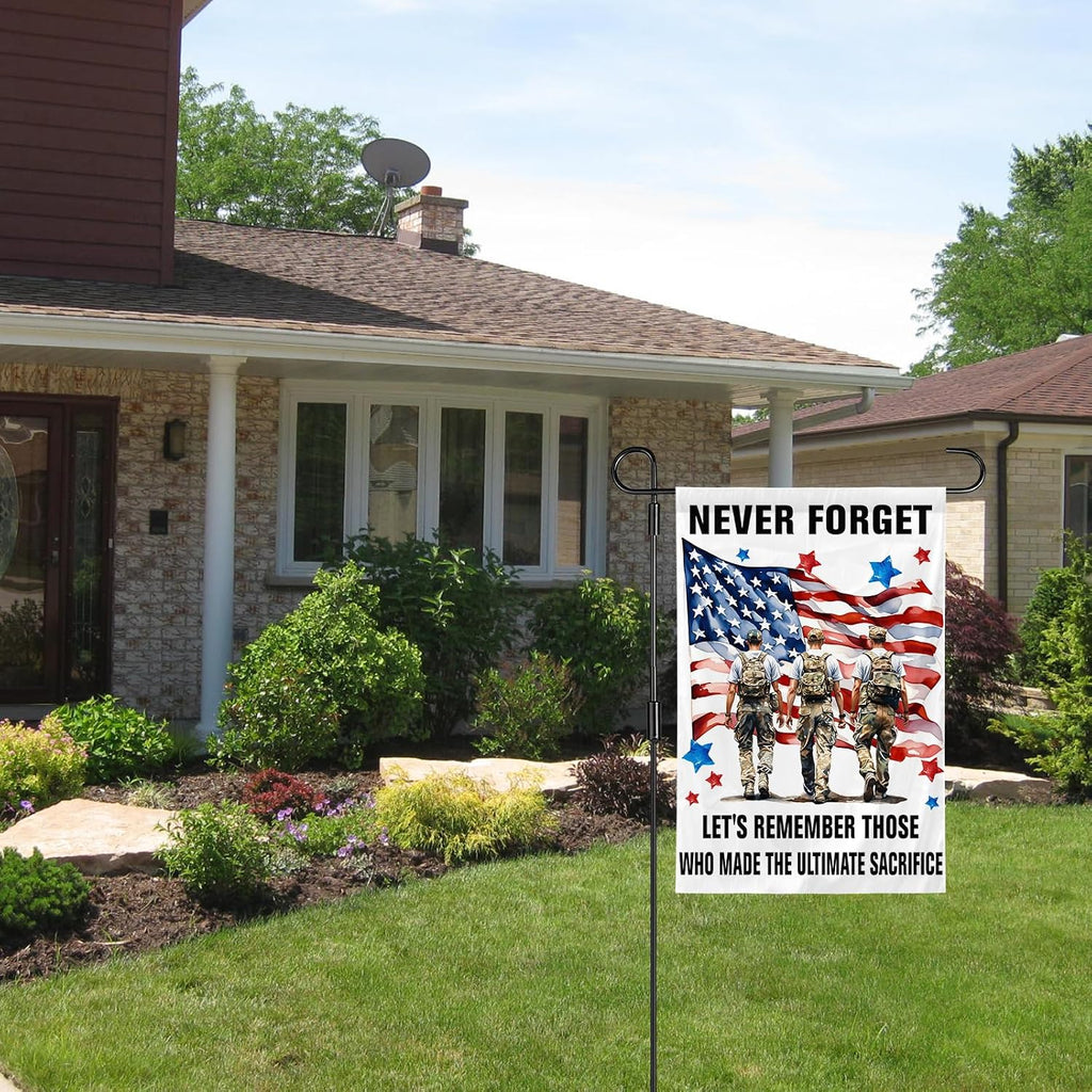 Memorial Day Flag Never Forget 911 Garden Flags Veteran Day Commemoration Day Outdoor Garden Decorative 12 X 18Inch