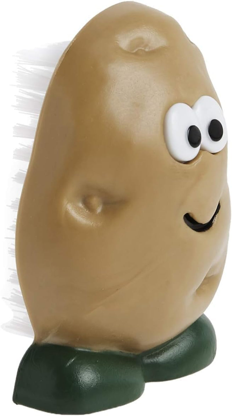 Spud Dude Potato Brush, Compact Handheld Produce Scrubber | Cleans Vegetables and Fruits with Gentle Nylon Bristles, Tough on Dirt but Preserves Nutrients, Bpa-Free