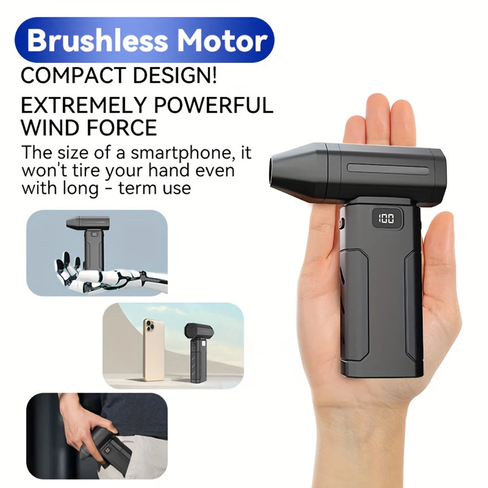 Electric Air Duster - Personal Cooling 3000Mah Rechargeable High Speed Cleaning Fan Outdoor Small Handheld Electronic Air Duster