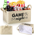 Game Night Snack Tray Game Night Gift Basket Dice and Poker Design Reusable Burlap Storage Organizer Basket for Fun Housewarming Gift for Families