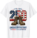 250 Years 4Th of July Veteran Tribute Boots Dog Tag Heritage T-Shirt