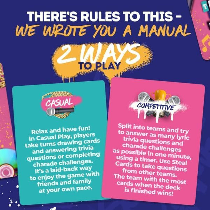 - 90S & 2000S Hip-Hop & R&B Music Trivia Card Game | 250 Cards, Playlist Included, Finish the Lyrics, Charades + Steal Cards | Adult Party Game for Game Night, Girls Night & Gifts