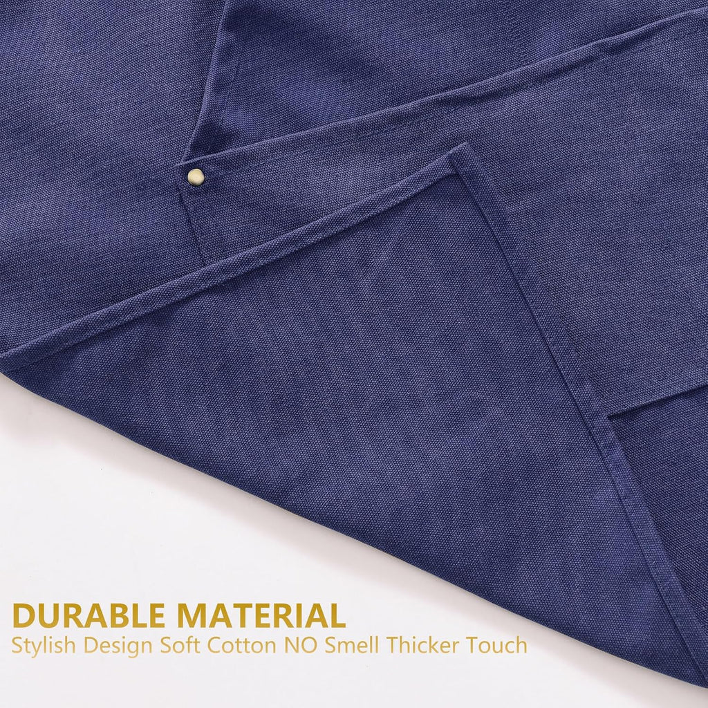 Canvas Aprons for Men Women, Heavy Duty BBQ Apron with Pockets | 100% Cotton Canvas, 16Oz Adjustable Cross Back Apron with Hardware Buckle, 32" X 27" Full Coverage, for Kitchen Grilling