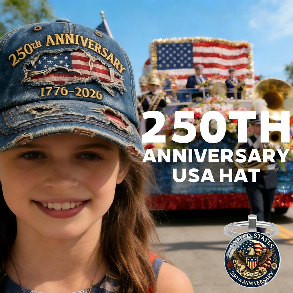 USA 250Th Anniversary Hat 1776-2026 - USA Patriotic Baseball Cap, Adjustable Distressed Denim Cap with Eagle, Veteran Gift for Men & Women