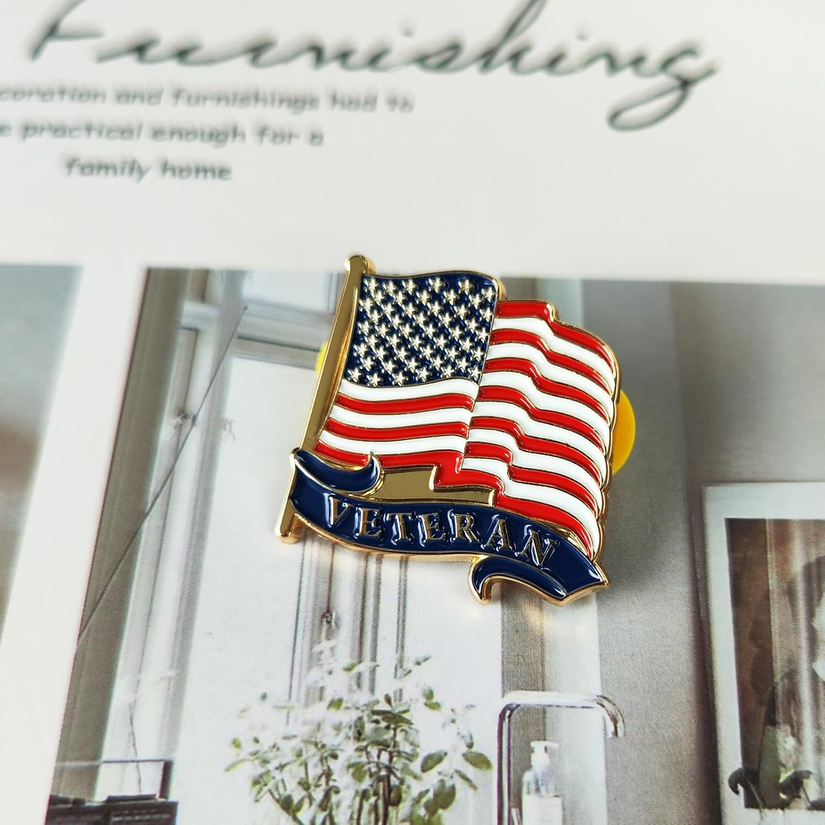 Patriotic Veteran Pin American Flag Lapel Pins USA Badge United States Trump Enamel Pin Brooches for Gifts Decoration