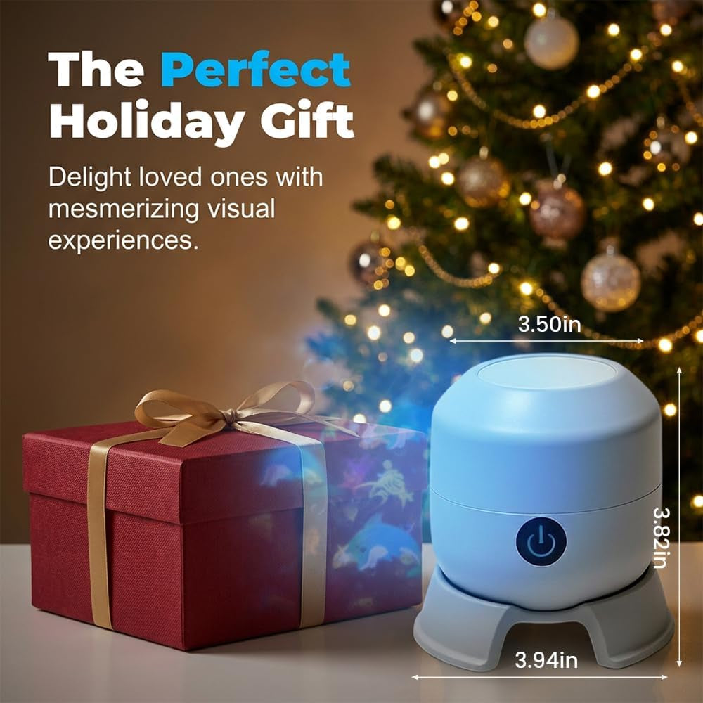 Dynamic Rotating LED Projector Light, 360° Rotating Ocean Wave Night Projection Night Light, Multi-Angle Projection Base, for Meditation, Bedroom, Home Theater (Ocean)