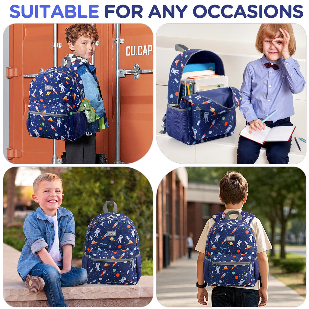 Kids Backpack for Boys, Space Waterproof Toddler Bookbag for Kids School Backpacks