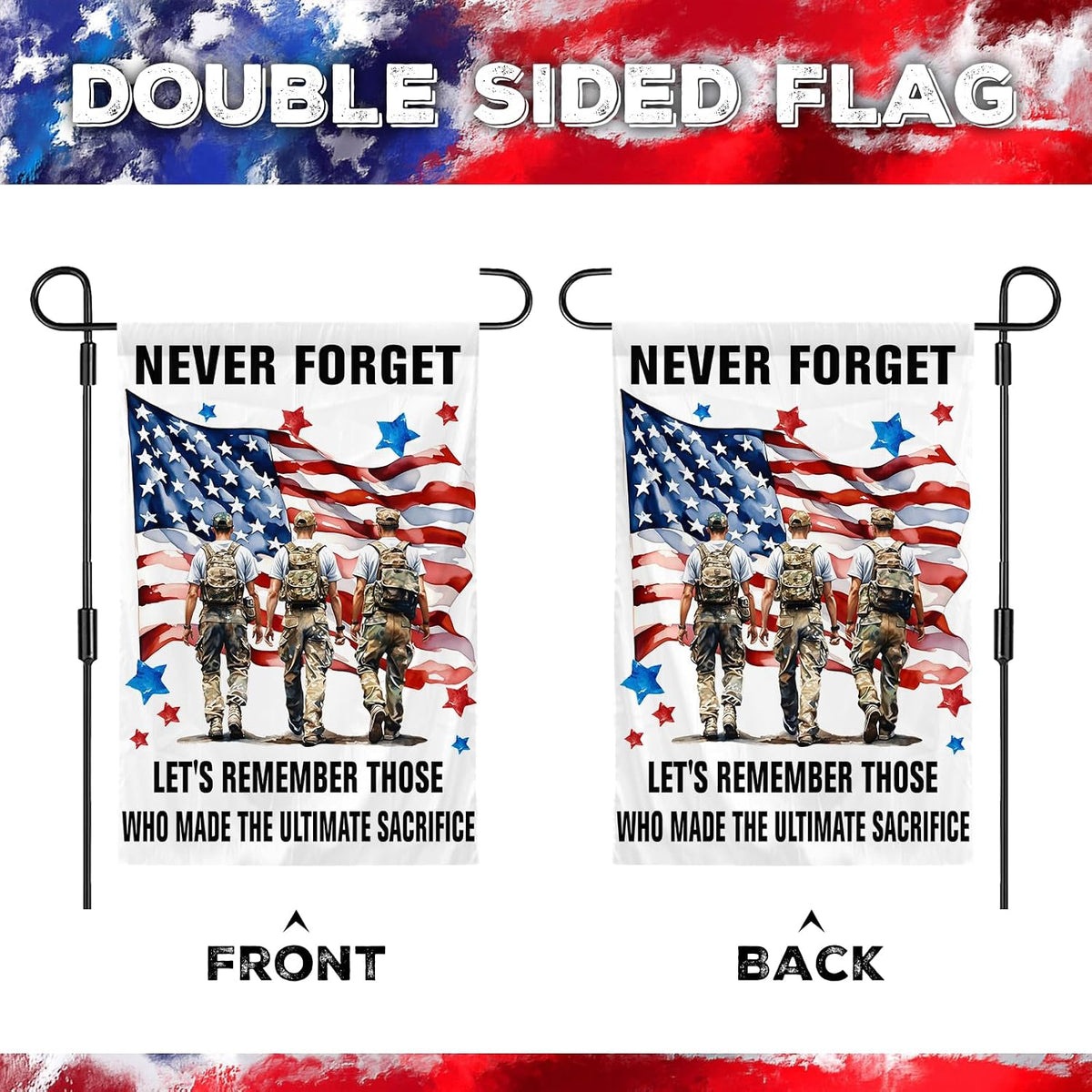 Memorial Day Flag Never Forget 911 Garden Flags Veteran Day Commemoration Day Outdoor Garden Decorative 12 X 18Inch